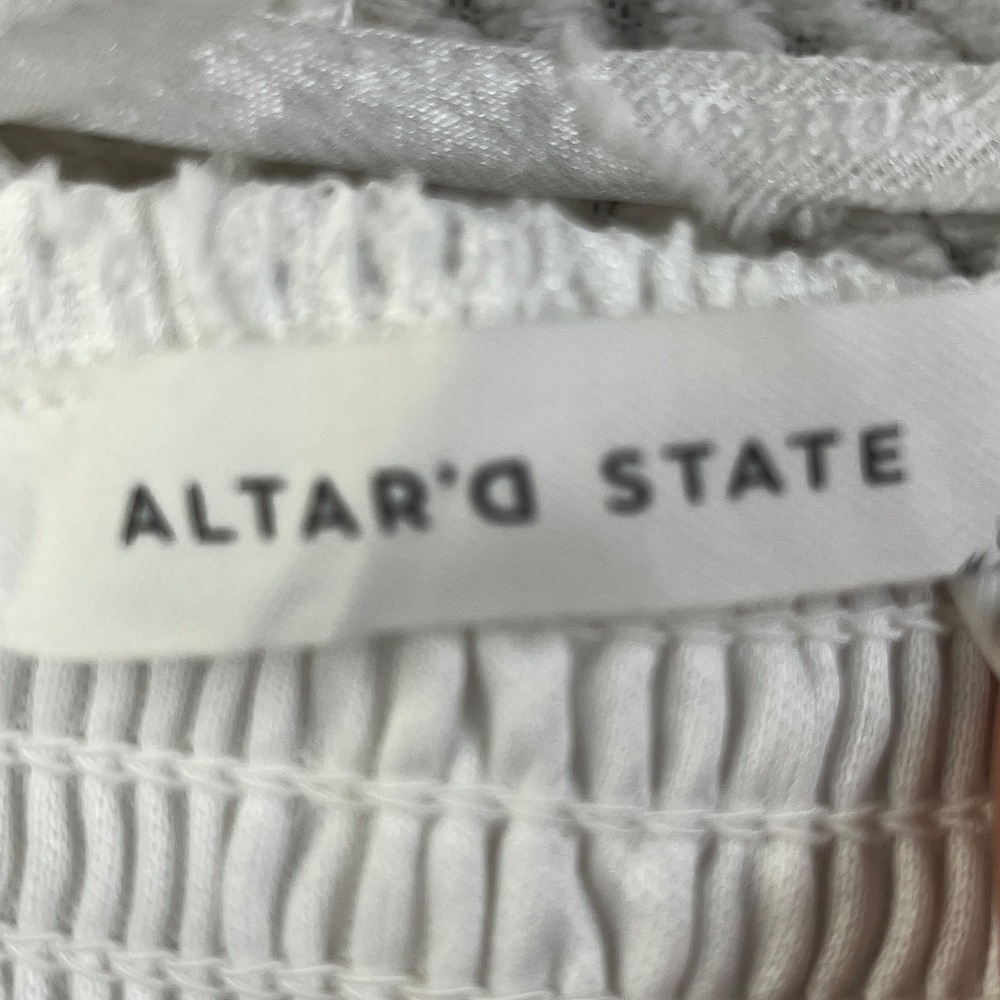 Altar'd State Juno Jacquard Mini Dress White Floral Smocked XL JUNOJAC-AS - Picture 11 of 12